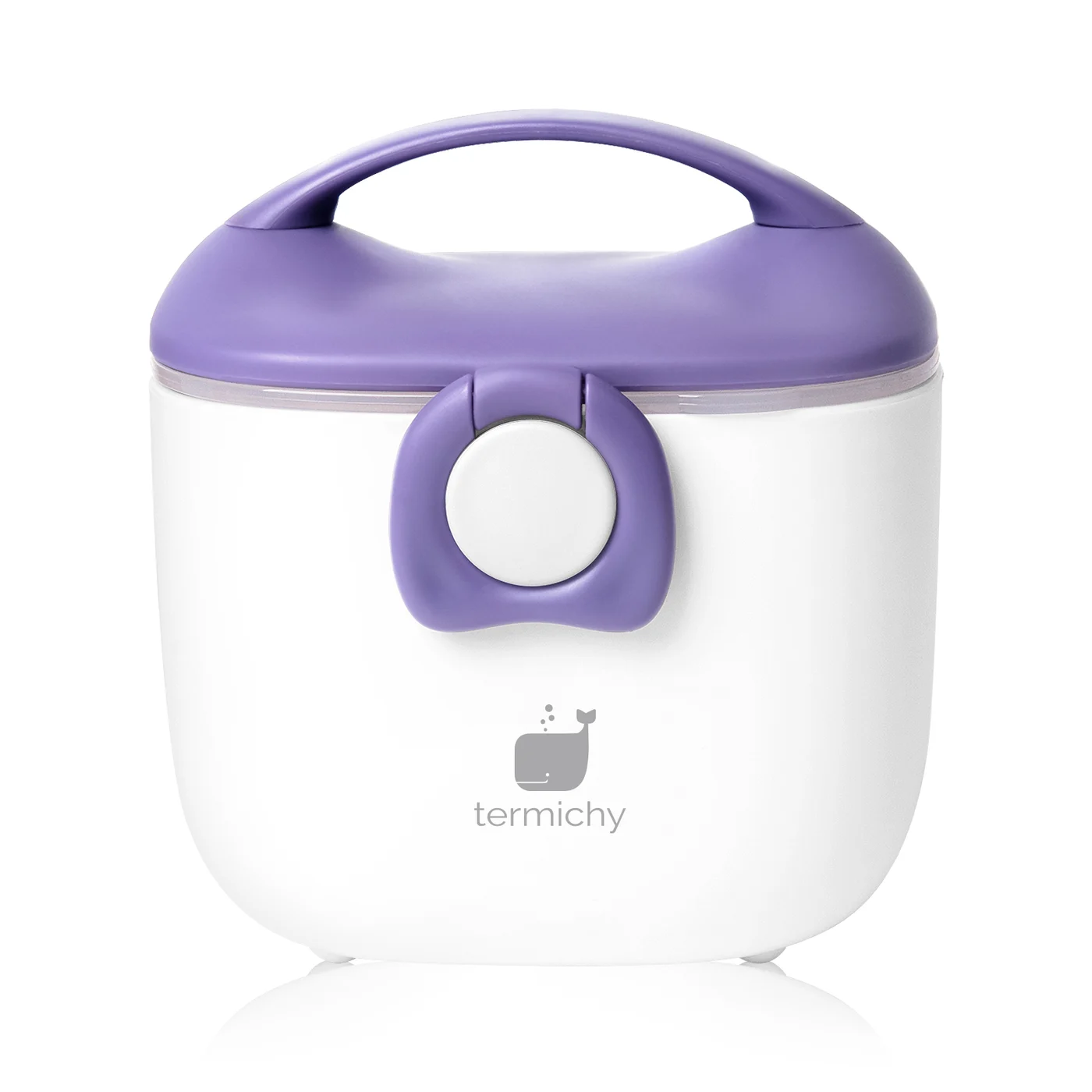 Pink 250g plastic formula dispenser with buckle lid closed