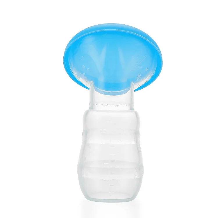 Silicone breast pump with lid closed, showing smooth surface and compact size