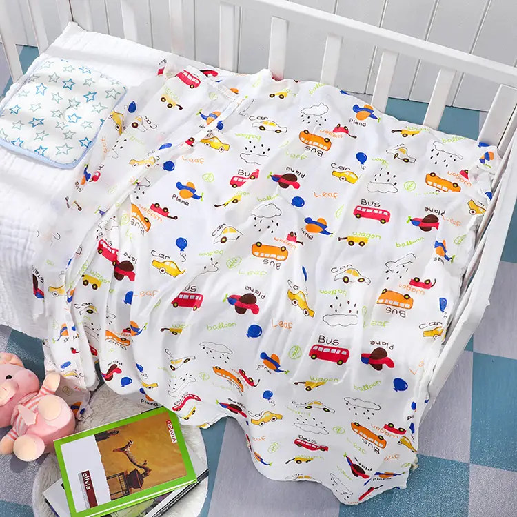 Bamboo Cotton Infant Muslim Swaddle Blankets