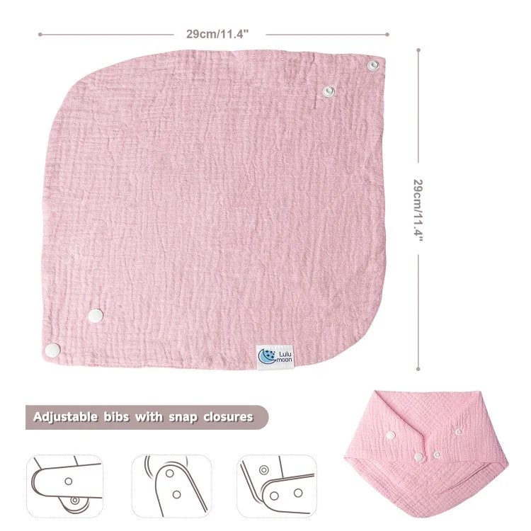 Bib in use as a scarf-like kerchief around a baby’s neck