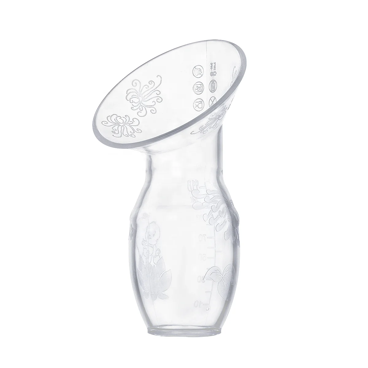 90ml silicone breast pump with stopper in place, closed
