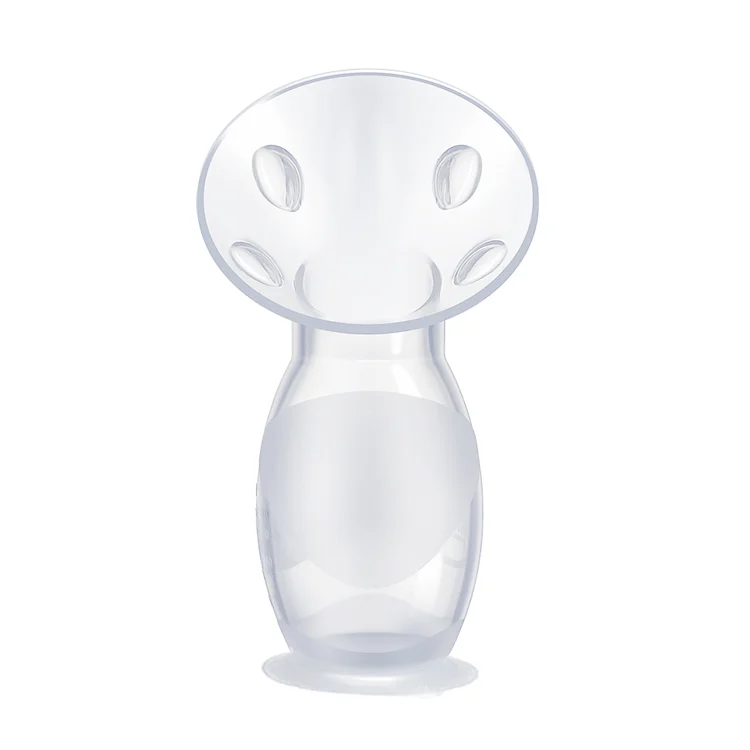 90ml breast pump with the silicone body pressed down, showing suction action