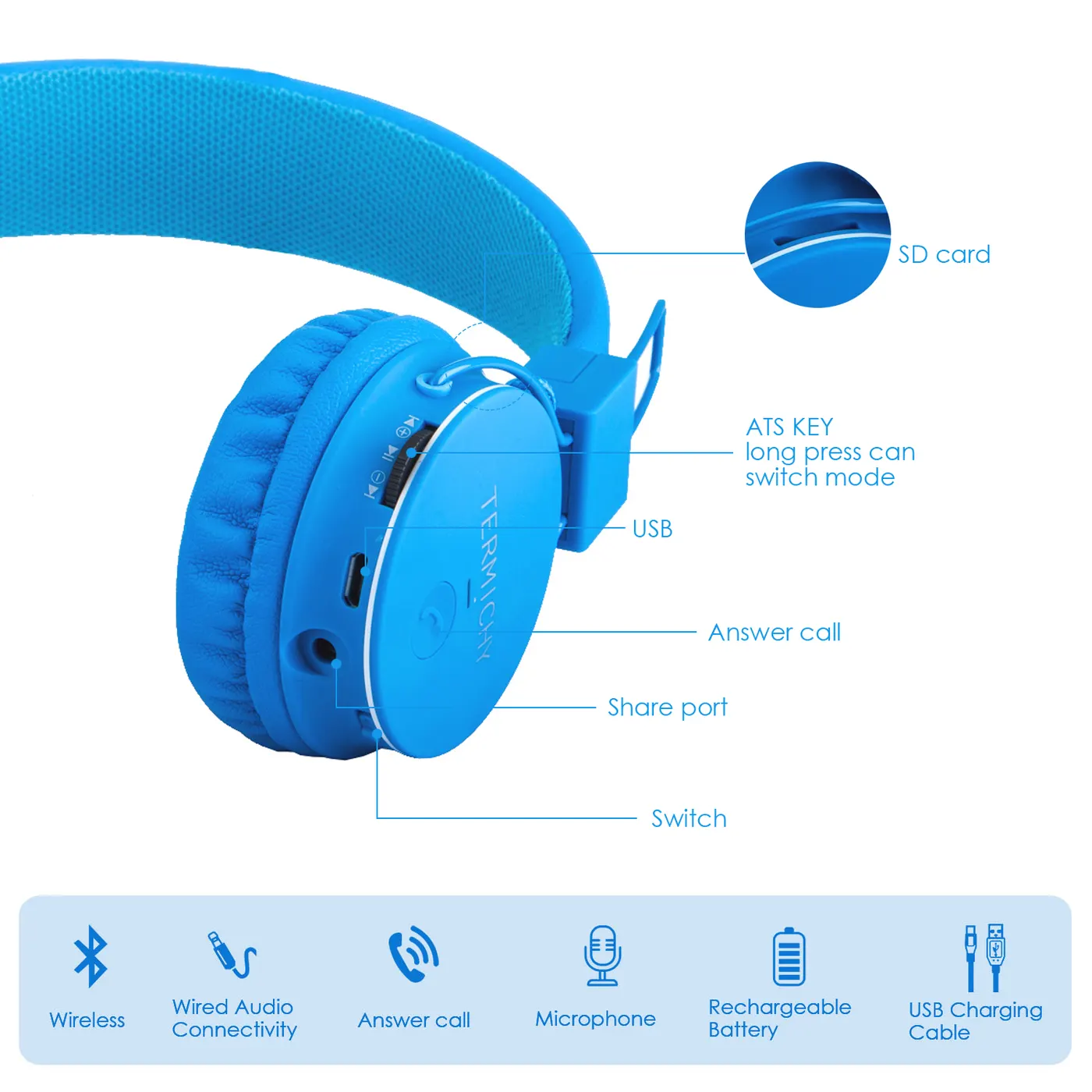 kids headphones FM Radio bluetooth with TF Card