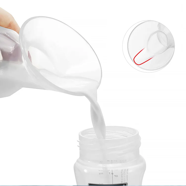 Pump with stopper removed, showing the open nipple opening