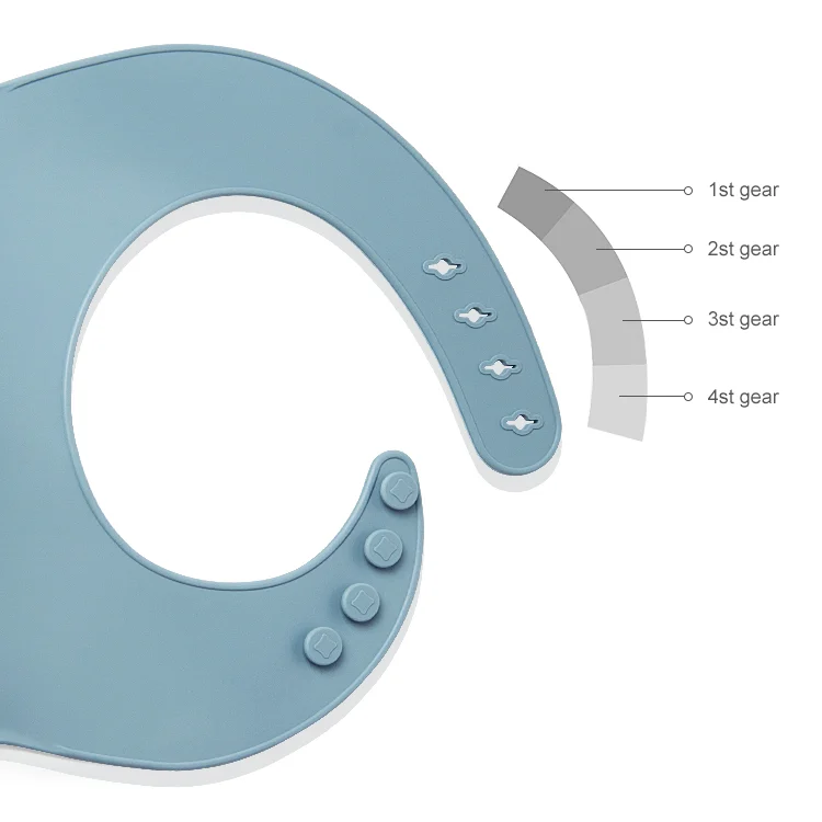 Silicone Baby Feeding Set Divided Plate with Adjustable Bib