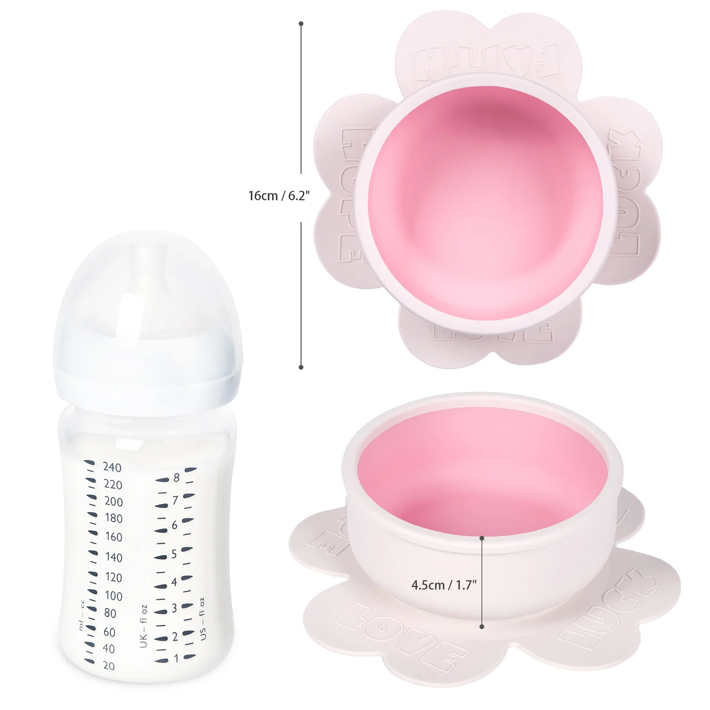 Stacked set of apple-shaped silicone bowls for compact storage