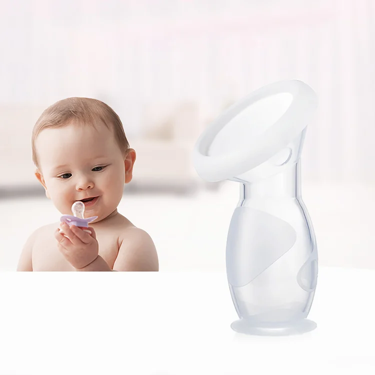 Breast pump in use with a mum's hand free, strapped to her wrist