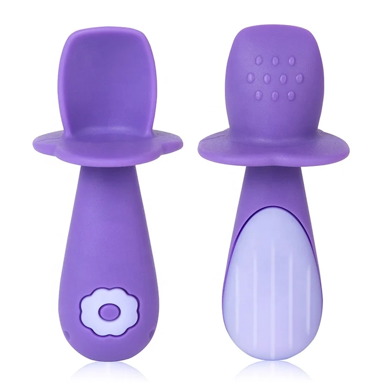 Silicone baby spoon placed in a PP storage box