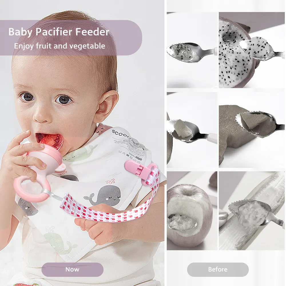 Pacifier with clip attached to a stroller strap