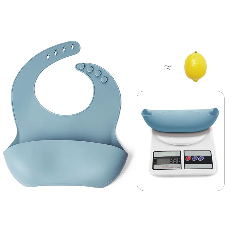 Silicone Baby Feeding Set Divided Plate with Adjustable Bib