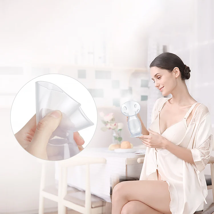 Breast pump placed beside a baby bottle and a pacifier, showing size comparison