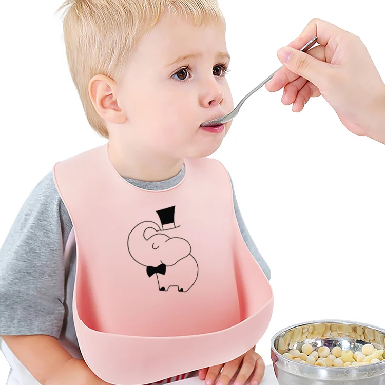 4-Level Adjustable Waterproof Silicone Baby Bib