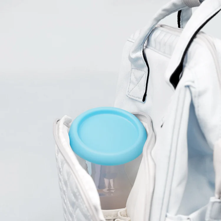 Breast pump in a transparent silicone version, showing internal chamber