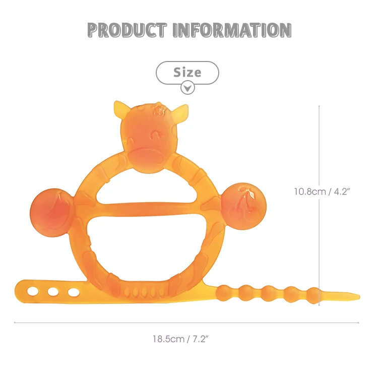Teether in a colour box, ready for retail packaging