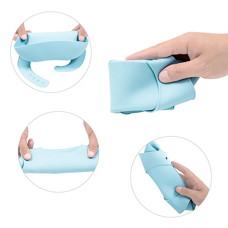 Silicone bib with buttons adjusted for 1-2 year old