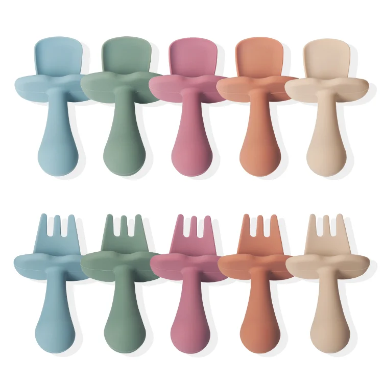 Child First Stage Self Feeding Silicone Suction Bowl and Spoon Fork Set