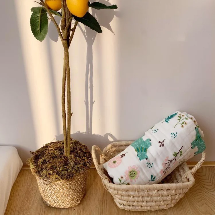 6 Layer Gauze 100% Organic Cotton Baby Muslin Swaddle