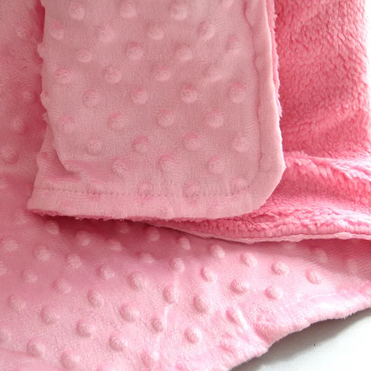 Newborn Receiving Blanket Dotted Backing Fuzzy Fluffy Blanket