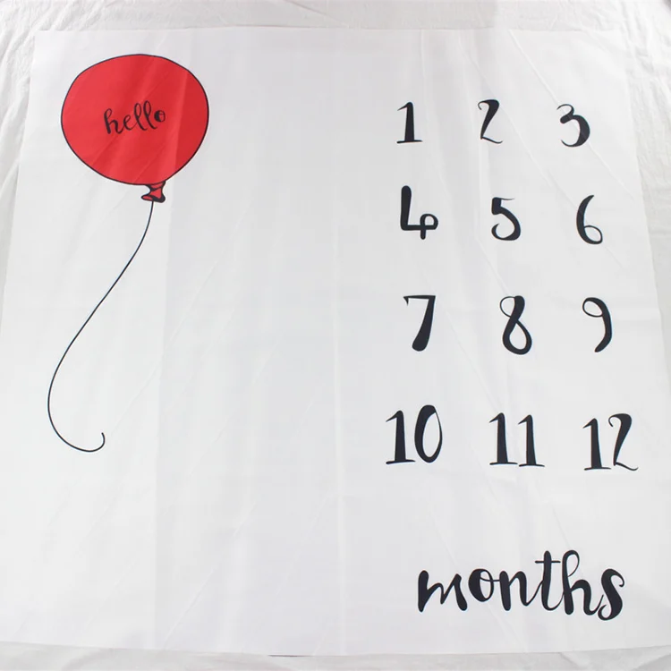 Multiple milestone blankets in different colours displayed together