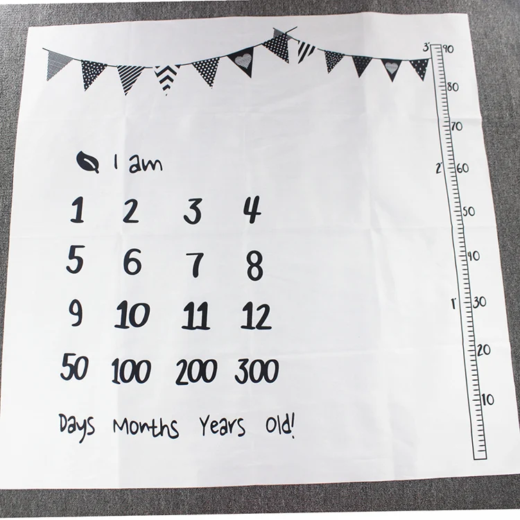 Yellow milestone blanket displayed on a studio backdrop for photography