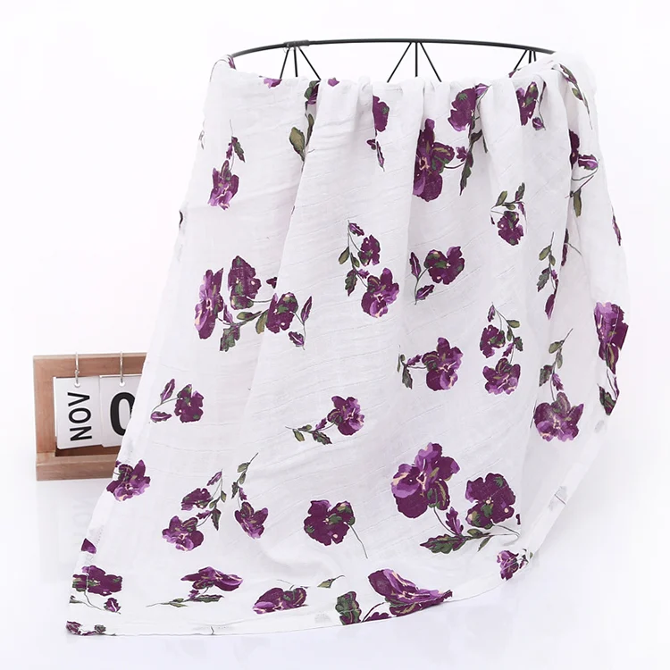 Cotton Material Floral Muslin Swaddle Blankets