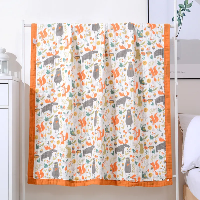Towel folded into a square, showing the 6-layer thickness and weave