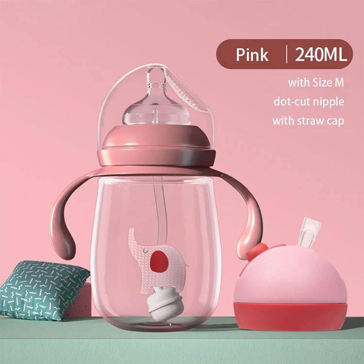 Bottle with rotating handle in motion, showing 360-degree movement