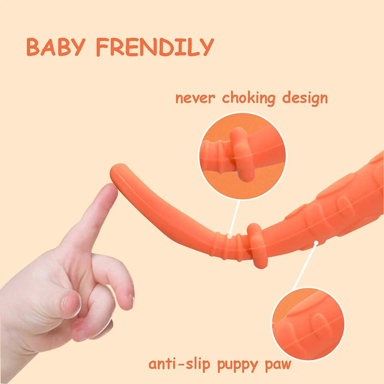 Close-up of the dog paw handle and wide spoon head with food retention patterns