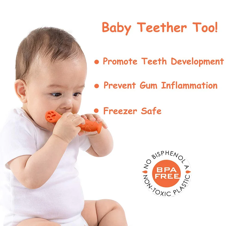 Spoon being used by a baby during a feeding session