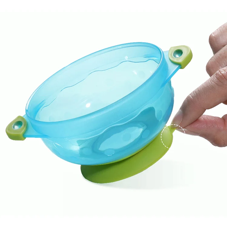Small bowl with lid and handle, showing the easy-lift design