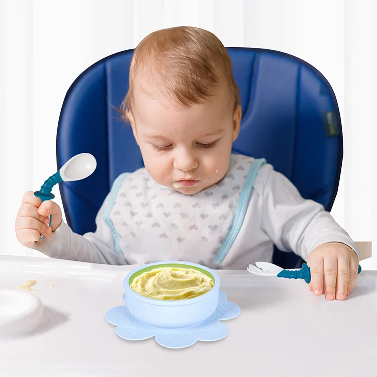 Bendable Training Self-Feeding Portable Baby Spoon And Fork Set