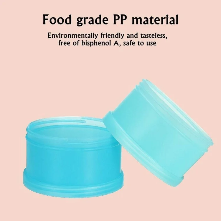 Side view of the 4-compartment dispenser showing stackable design and soft ring handle