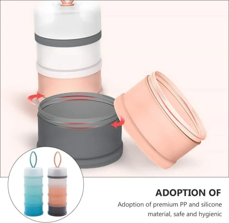 Dispenser with all four compartments filled and stacked together