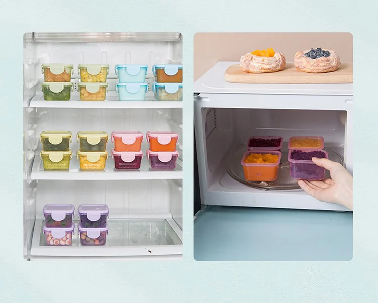Plastic Baby Food Storage Box with Leak-proof Lid