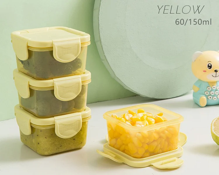 Plastic Baby Food Storage Box with Leak-proof Lid
