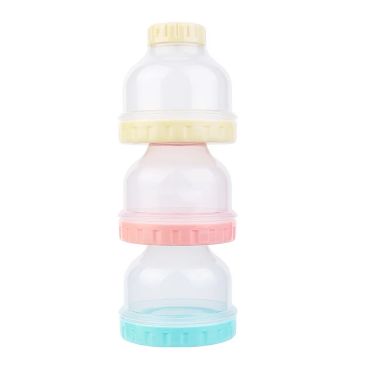White 50g x 3 compartment milk powder container with closed lid