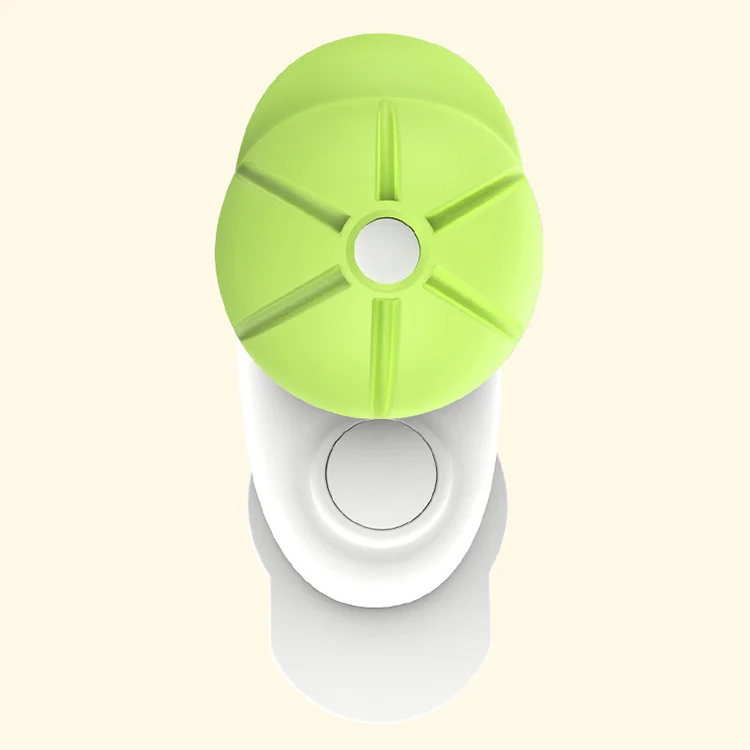 Door stopper mounted on a door foot, showing silicone pads in contact with wall