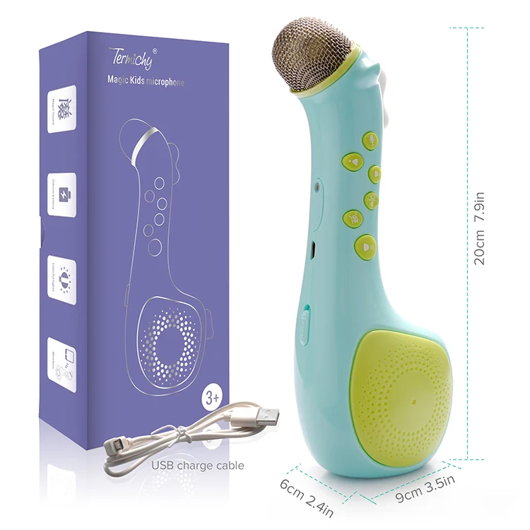 LED plastic Wireless party electronic kids audio player songs toy microphone speaker