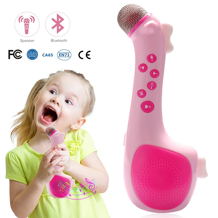 Kids audio player microphone in a gift box with USB cable and instruction manual