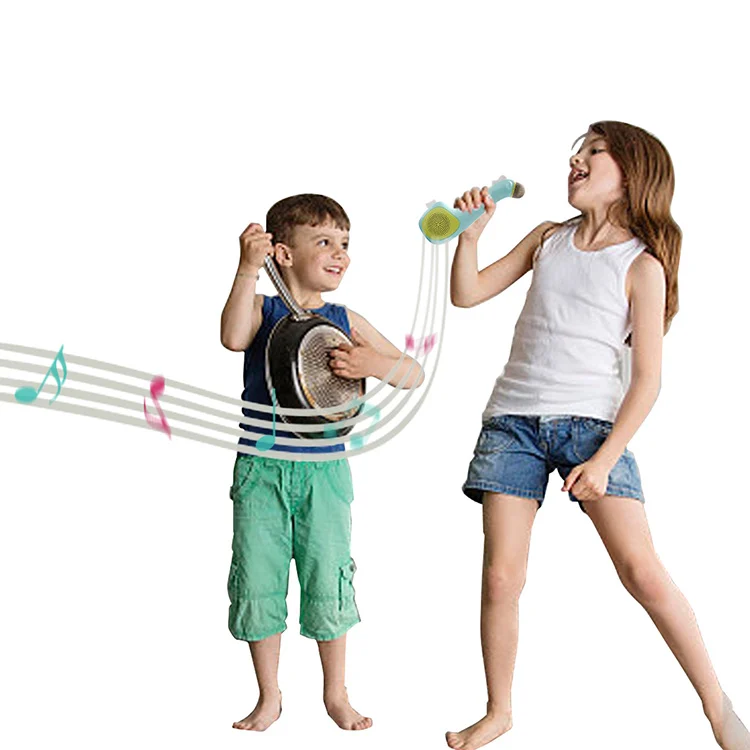 LED plastic Wireless party electronic kids audio player songs toy microphone speaker