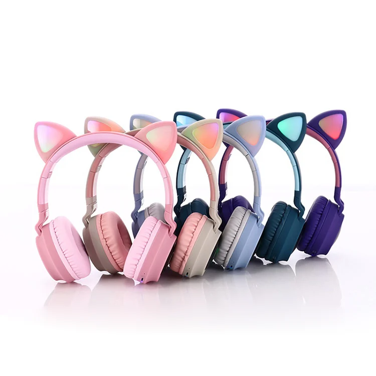 Black cat ear headphones with the M button highlighted