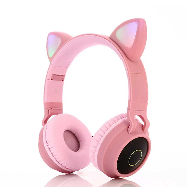 Yellow cat ear headphones in use with a child listening to music