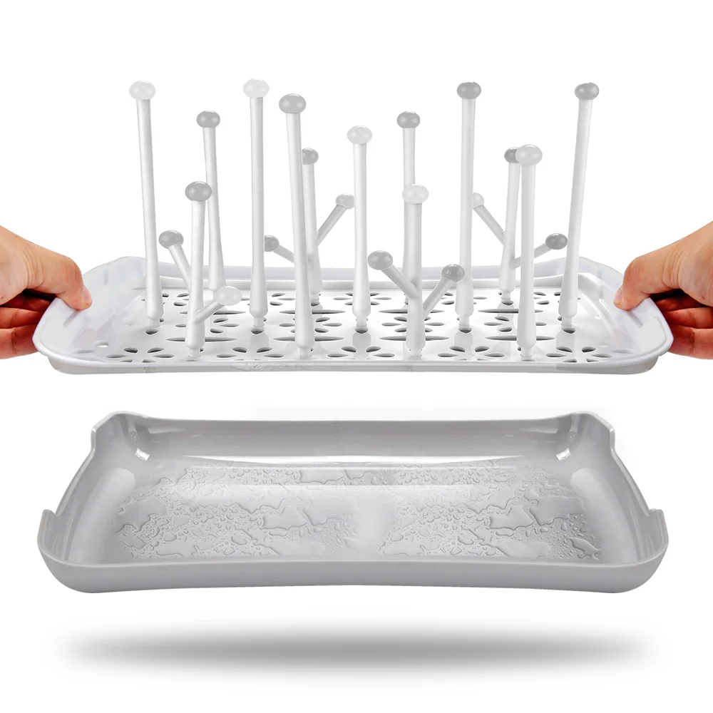 Removable drip tray from the drying rack, showing the reversible design