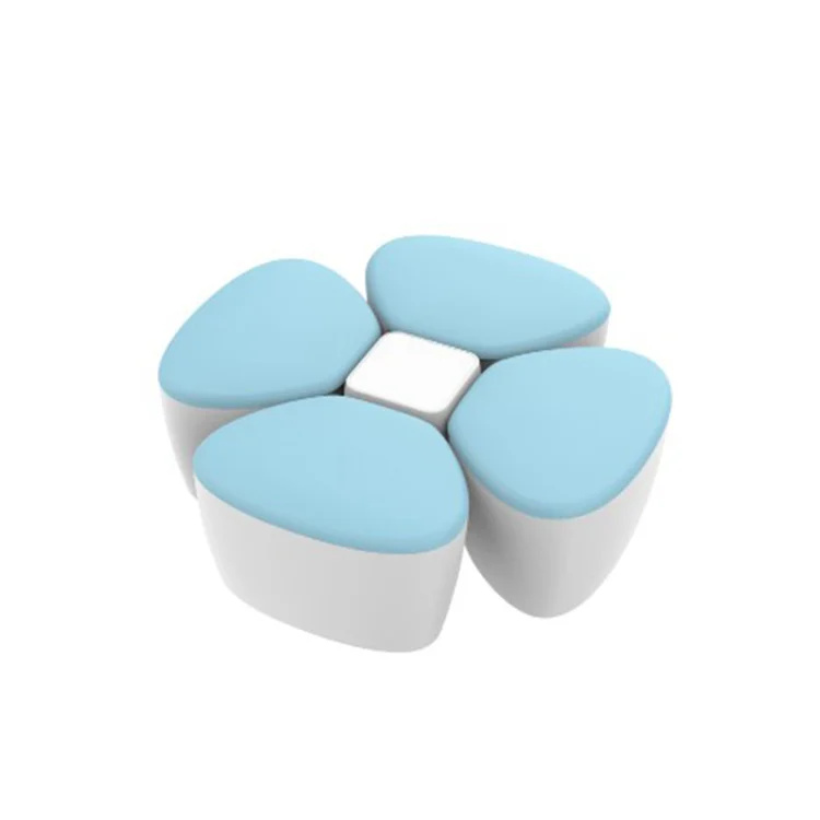 Four-compartment clover-shaped milk powder dispenser in white, standing upright