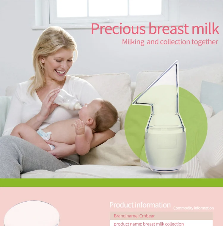 Manual breast pump in a baby bag, showing portability