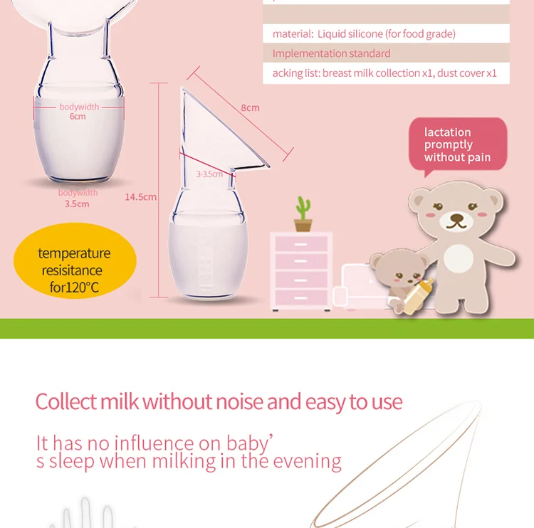 Manual breast pump with the suction base attached