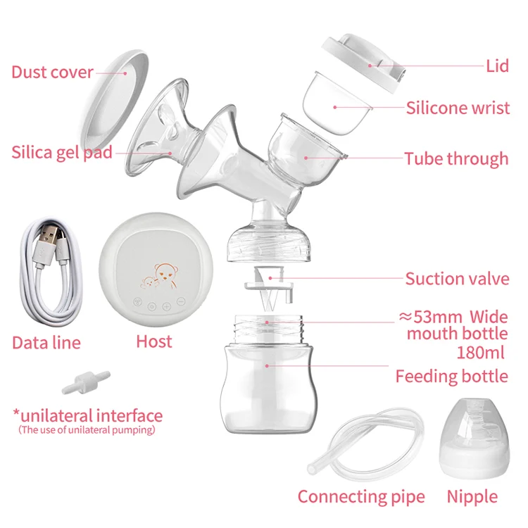 Pump with the breast shield removed, showing internal components