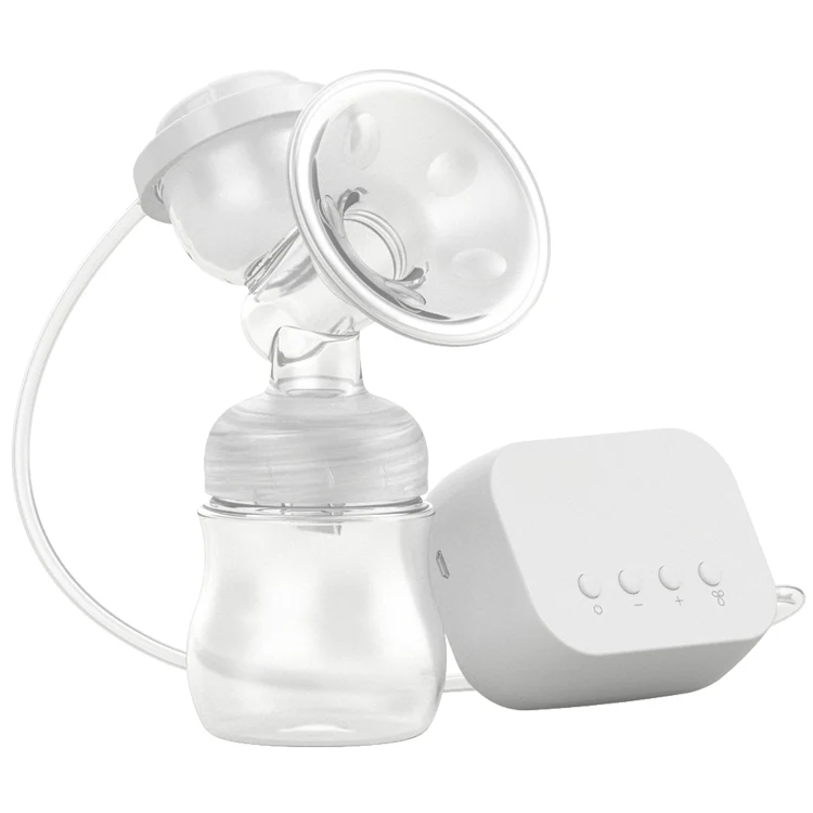 Black electric breast pump with 12-level control panel and rechargeable battery