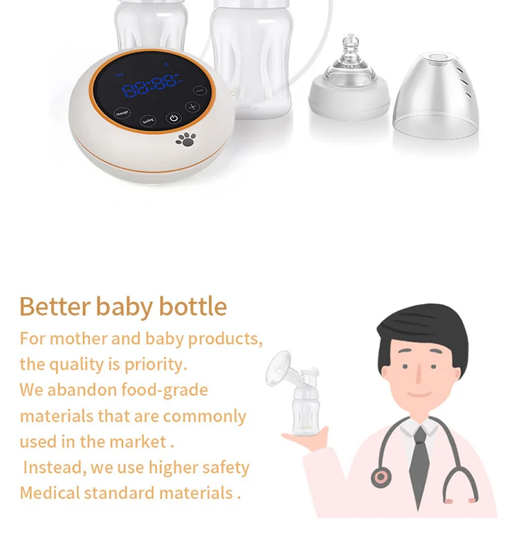 Breast pump in use with a mother, showing hands-free operation