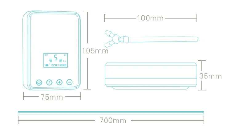 Pump in use with user holding the device and adjusting suction level